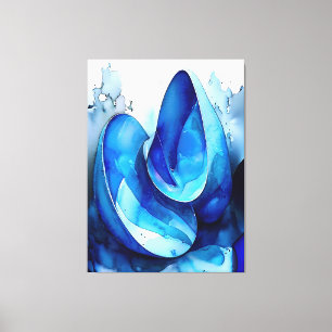Cyan Seashell Whirl   Canvas Print