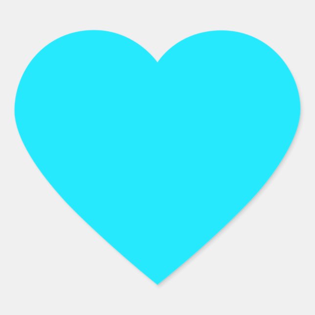 Cyan Sky Blue Colour Customise This Heart Sticker (Front)