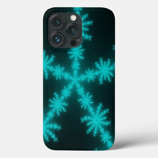 Cyan Snowflake Fractal  Case-Mate iPhone Case (Back)