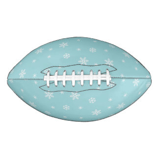 Cyan Snowflake Pattern Holiday American Football
