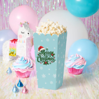 Cyan Snowflake Pattern Holiday Favour Box