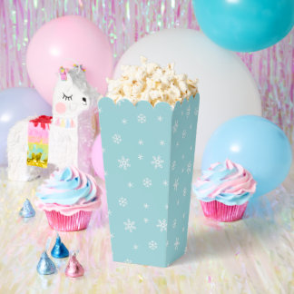 Cyan Snowflake Pattern Holiday Favour Box
