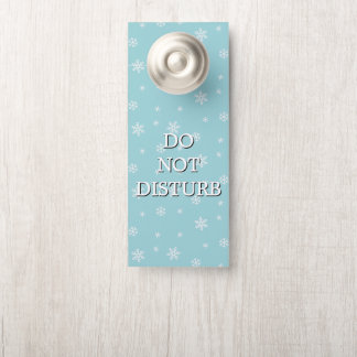Cyan Snowflake Pattern Holiday Personalised Door Hanger