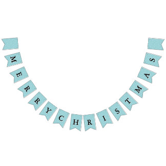 Cyan Snowflake Pattern Personalised Holiday Bunting
