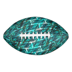 Cyan stained, grazed, grating or different brick american football