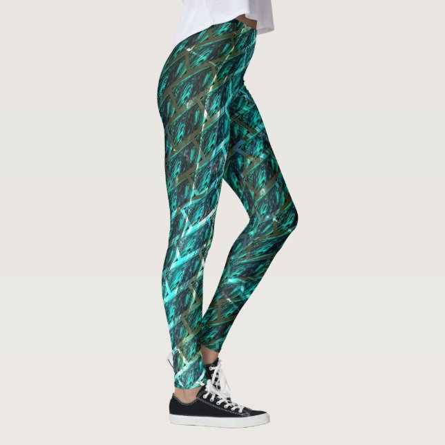 Cyan stained, grazed, grating or different brick leggings (Right)