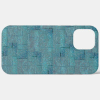 Cyan to grey texture shaped mosaic cutouts