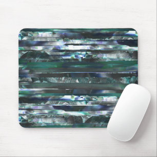 Cyan torn stripes of smeared and grainy textures mouse mat