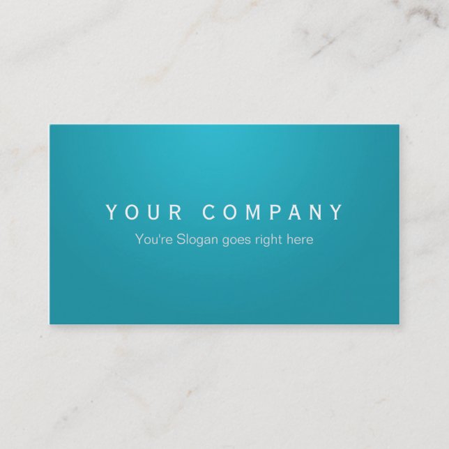 Cyan/turquoise professional business card (Front)