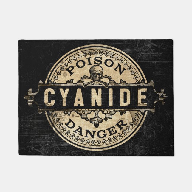 Cyanide Vintage Style Poison Label Doormat (Front)