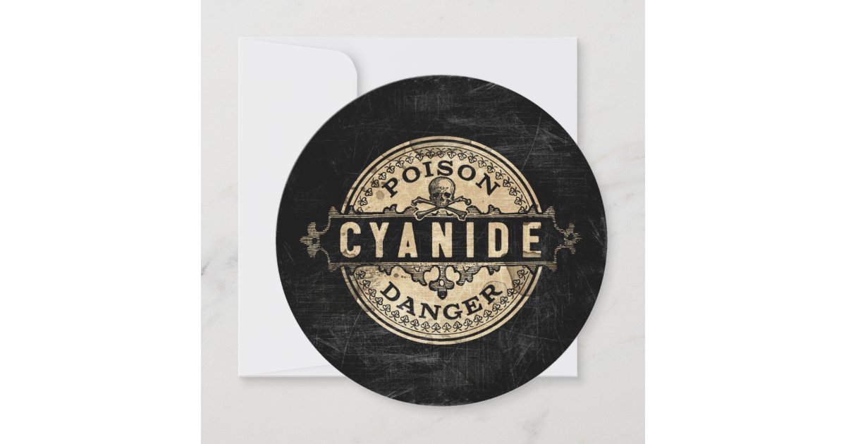 Cyanide Vintage Style Poison Label Invitation | Zazzle