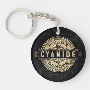 Cyanide Vintage Style Poison Label Key Ring