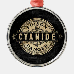 Cyanide Vintage Style Poison Label Metal Tree Decoration