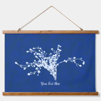 Cyano Print Berries Hanging Tapestry