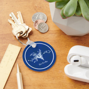 Cyano Print Berries Key Ring