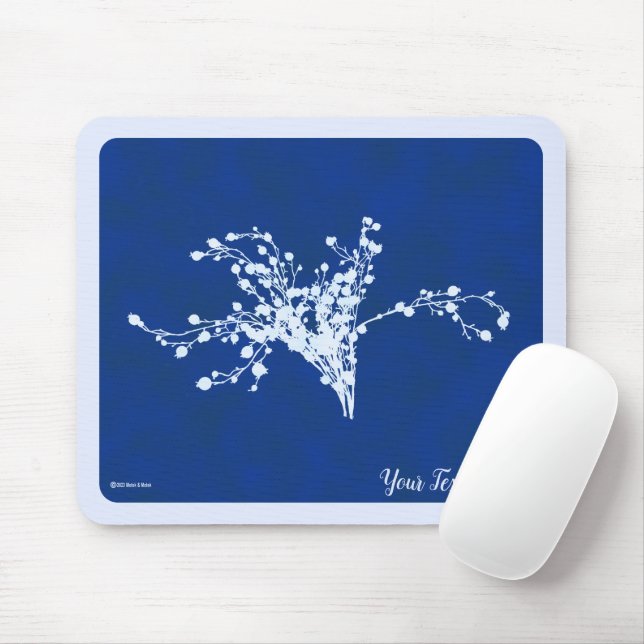 Cyano Print Berries Mouse Mat (With Mouse)
