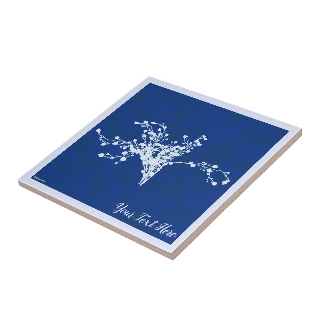 Cyano Print Berries Tile (Side)