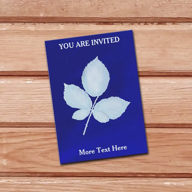 Cyano Print Bramble Leaves Invitation (Creator Uploaded)
