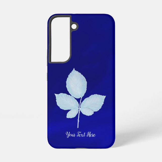 Cyano Print Bramble Leaves Samsung Galaxy S22 Case (Back)