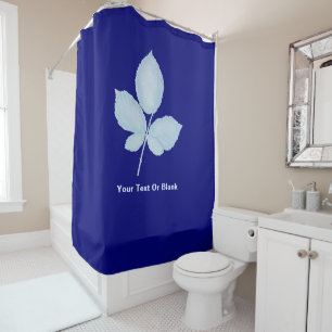 Cyano Print Bramble Leaves Shower Curtain