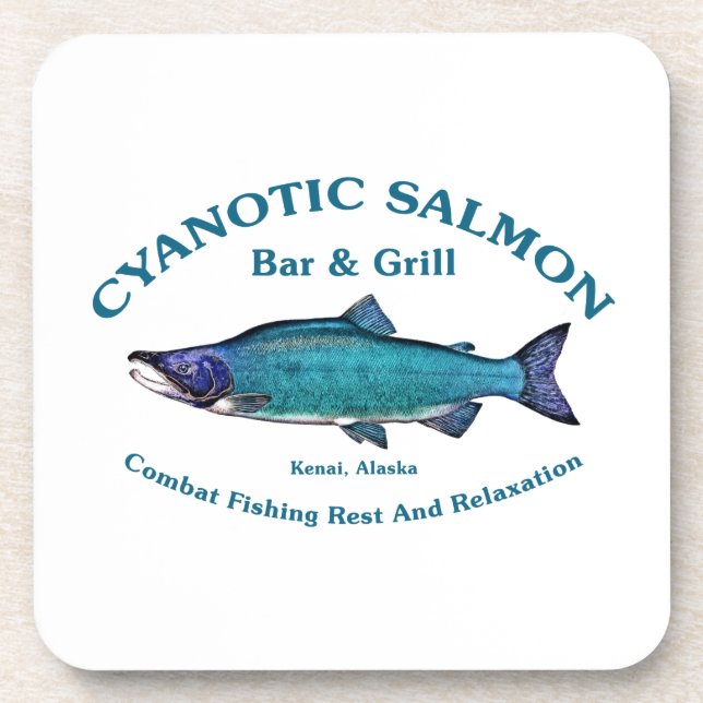 Cyanotic Salmon Bar & Grill Coaster (Front)