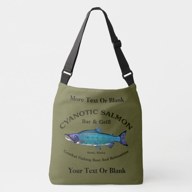 Cyanotic Salmon Bar & Grill Crossbody Bag (Front)