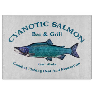 Cyanotic Salmon Bar & Grill Cutting Board
