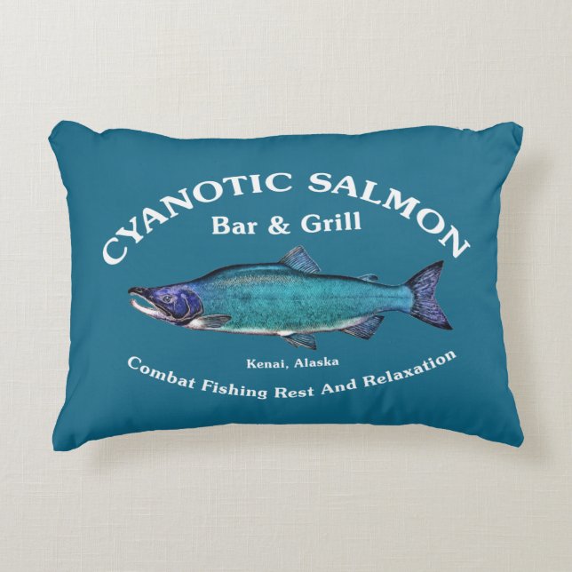 Cyanotic Salmon Bar & Grill Decorative Cushion (Front)