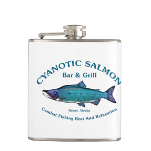 Cyanotic Salmon Bar & Grill Hip Flask