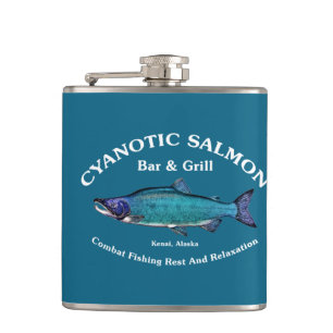 Cyanotic Salmon Bar & Grill Hip Flask