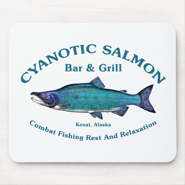 Cyanotic Salmon Bar & Grill Mouse Mat (Front)