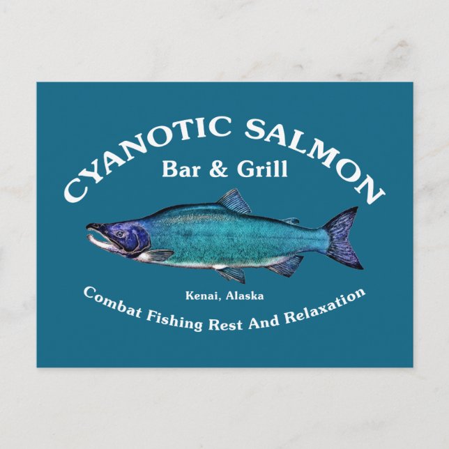 Cyanotic Salmon Bar & Grill Postcard (Front)