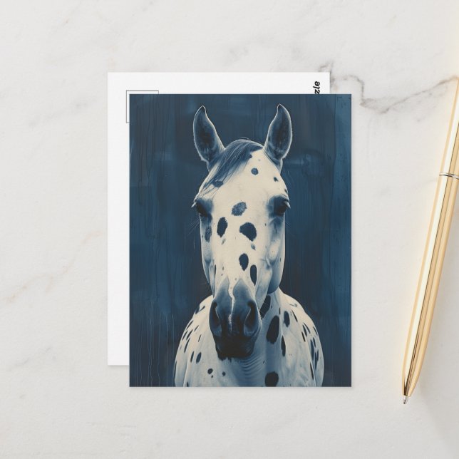 cyanotype Appaloosa Postcard (Front/Back In Situ)