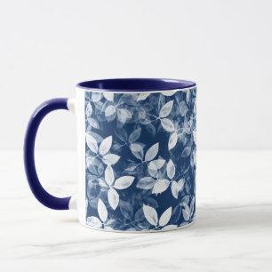 Cyanotype Blue Leaf Print Mug