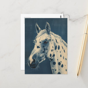 cyanotype leopard Appaloosa Postcard