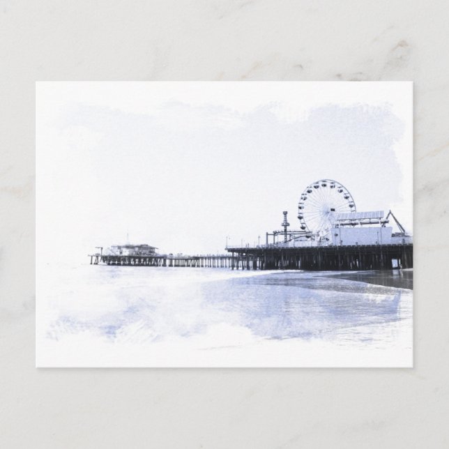 Cyanotype Santa Monica Pier Postcard (Front)