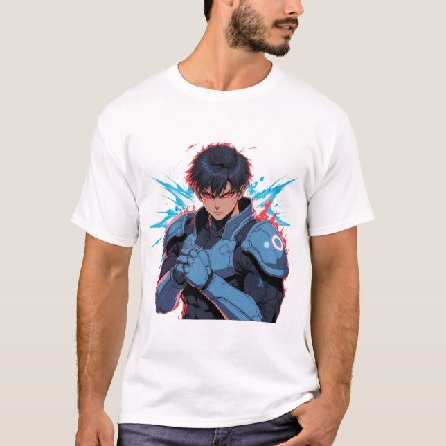 Cyber Anime Warrior T-Shirt (Front)