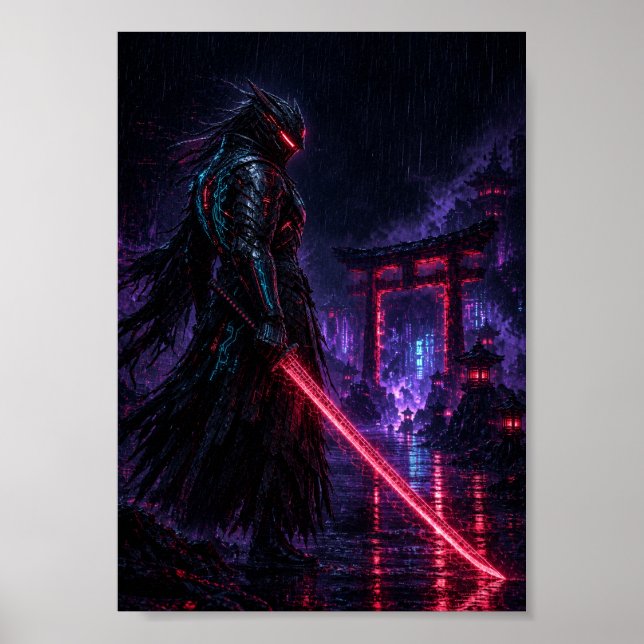 Cyber Armored Samurai Poster (Front)