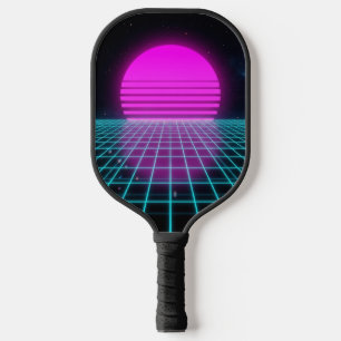 Cyber Athletic Laser Horizon Neon 80s Custom Pickleball Paddle