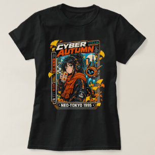 Cyber Autumn Anime Streetwear Shirt, Cosy Japanese T-Shirt