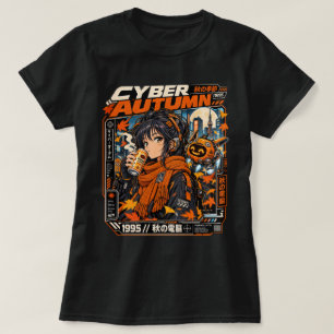 Cyber Autumn Anime Streetwear Shirt, Cosy Japanese T-Shirt