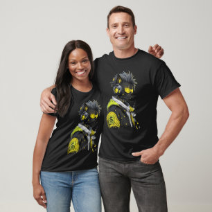 Cyber Cat Futuristic Neon Hacker Cat Cyberpunk T-Shirt
