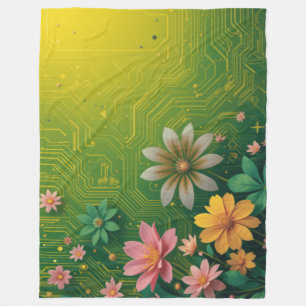 Cyber Chartreuse Fleece Blanket