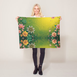Cyber Chartreuse Fleece Blanket
