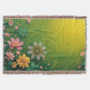Cyber Chartreuse Throw Blanket