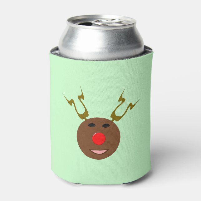 Cyber Christmas Reindeer Can Cooler (Can Front)