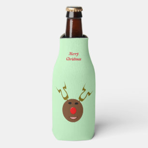 Cyber Christmas Reindeer Custom Bottle Cooler