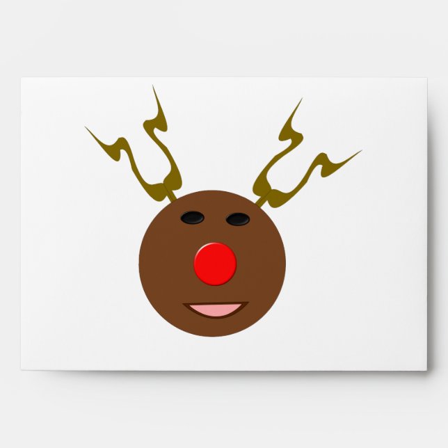 Cyber Christmas Reindeer Custom Envelopes (Front)