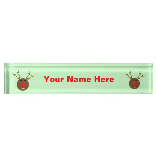 Cyber Christmas Reindeer Custom Nameplate (Front)