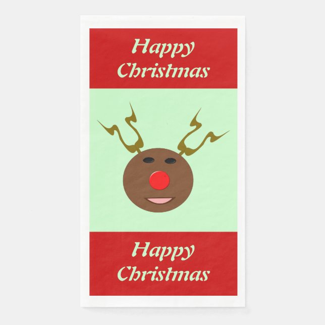 Cyber Christmas Reindeer Custom Napkin (Front)